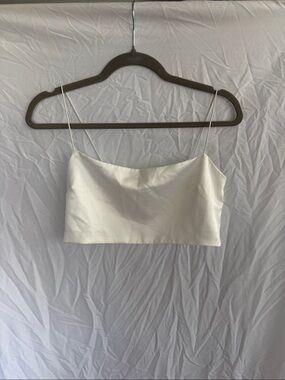 Show Me Your MuMu White Spaghetti-strap Crop Top (Tucker Top)